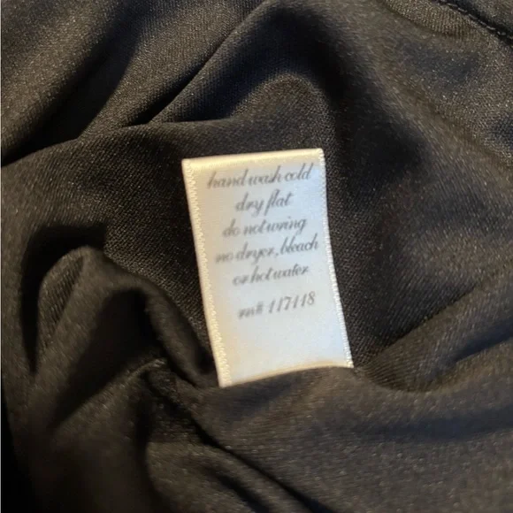 Alya Black Dress with White Lace Accents Lined Size M - Picture 5 of 6